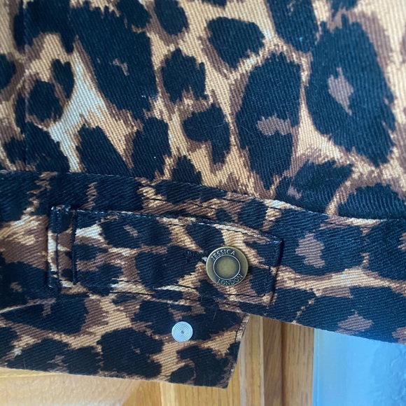 NWT Jessica London Leopard Print Denim Jacket Size 14W - Picture 6 of 8